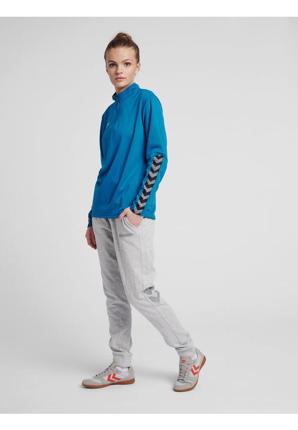 Bluza do piłki nożnej damska Hummel demi-zip hml AUTHENTIC. Kolor: turkusowy, niebieski, wielokolorowy