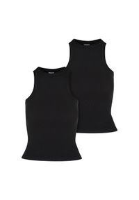 Damski tank top Urban Classics Racer Back (x2). Kolor: czarny. Materiał: bawełna, materiał, elastan #1