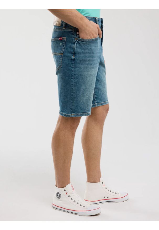 Big-Star - Szorty męskie jeansowe niebieskie Aden 496. Kolor: niebieski. Materiał: jeans