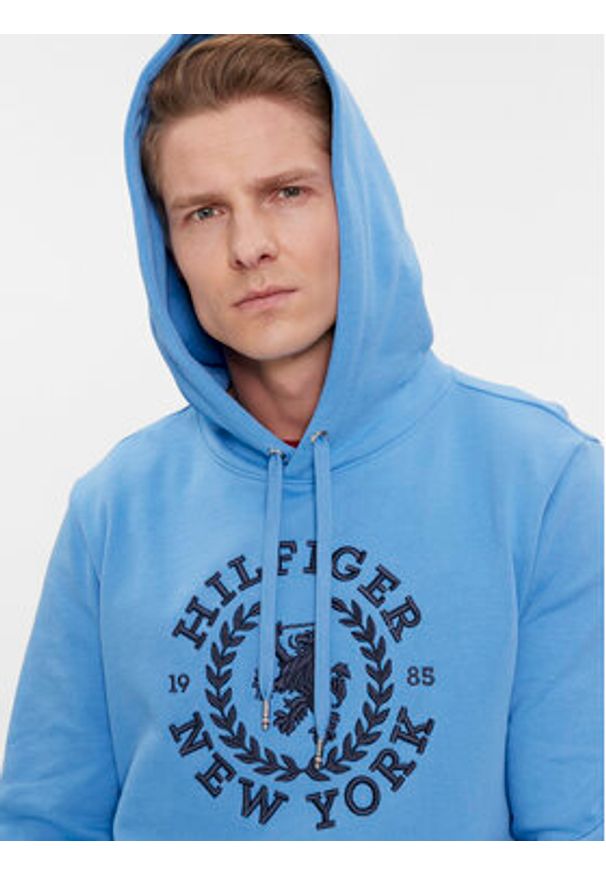 TOMMY HILFIGER - Tommy Hilfiger Bluza Big Icon MW0MW33650 Niebieski Regular Fit. Kolor: niebieski. Materiał: bawełna