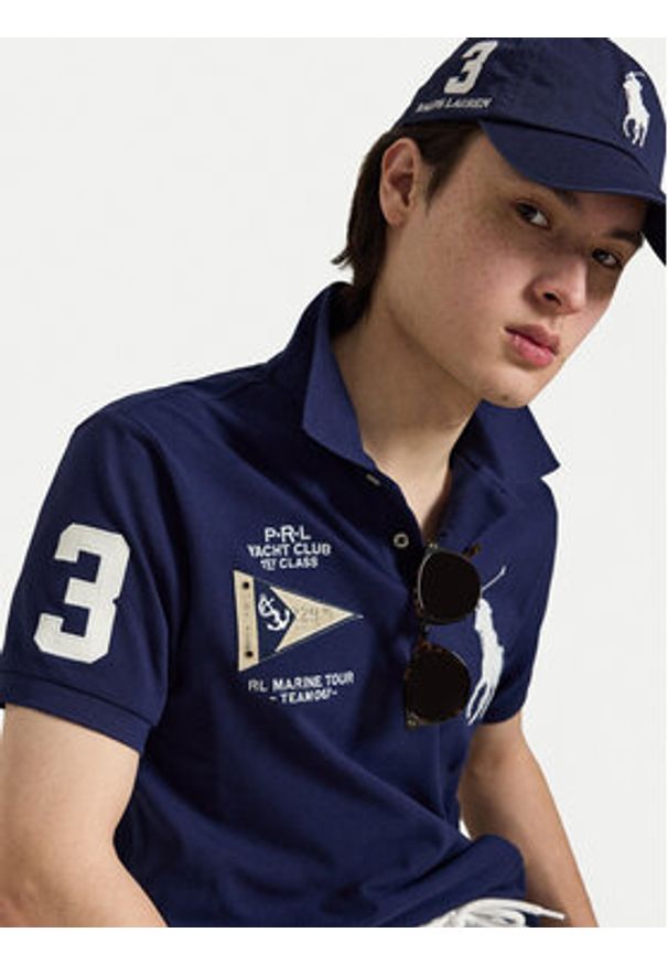 Polo Ralph Lauren Polo 710B21921001 Granatowy Regular Fit. Typ kołnierza: polo. Kolor: niebieski. Materiał: bawełna
