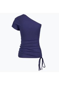 MOONHOLI - Top do jogi damski Moonholi One Shoulder String Top. Kolor: niebieski. Sport: joga i pilates