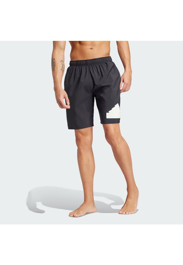 Adidas - Szorty Logo CLX Swim. Kolor: czarny, biały, wielokolorowy. Materiał: materiał