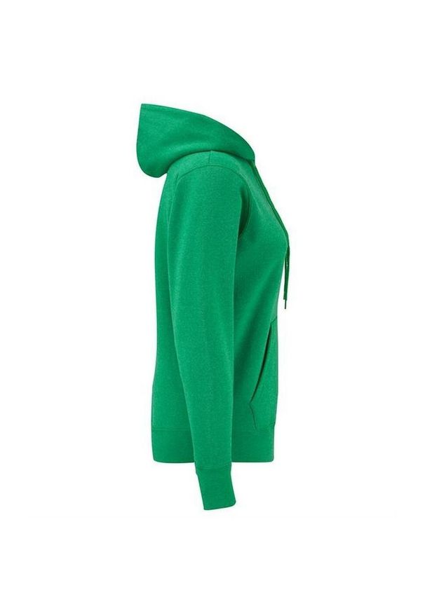 FRUIT OF THE LOOM - Dopasowana Bluza Damska Kaptur. Kolor: zielony. Wzór: nadruk