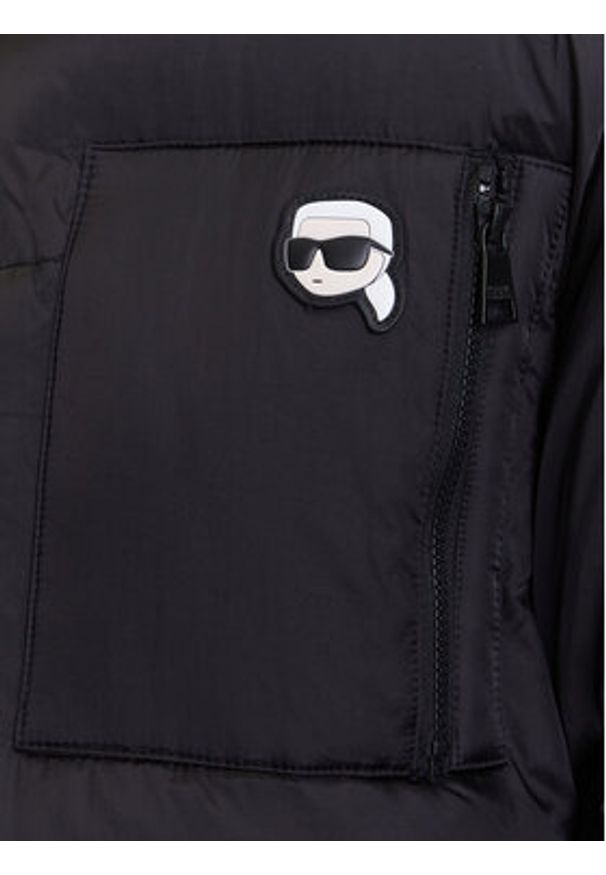 Karl Lagerfeld - KARL LAGERFELD Kurtka zimowa A3W15020 Czarny Regular Fit. Typ kołnierza: dekolt w karo. Kolor: czarny. Materiał: syntetyk. Sezon: zima