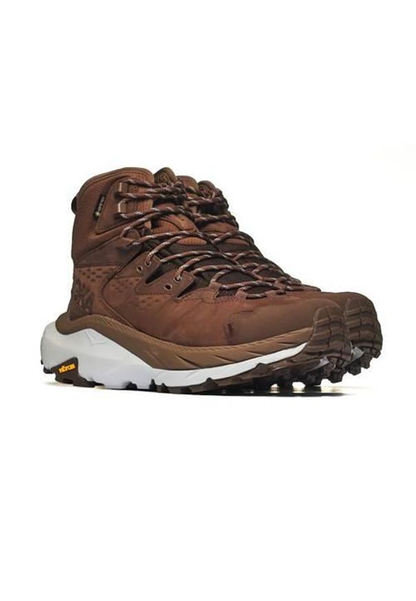 Buty trekkingowe męskie Hoka One One M Kaha 2 Gtx. Zapięcie: sznurówki. Kolor: brązowy. Materiał: skóra. Szerokość cholewki: normalna. Sport: turystyka piesza