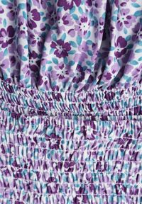 Born2be - Fioletowy 2-częściowy Bawełniany Komplet ze Spódnicą i Topem Hiszpanka Ollija. Kolor: fioletowy. Materiał: bawełna. Wzór: kwiaty #4