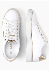 Buty sportowe damskie Guess Beckie. Kolor: biały. Materiał: denim, materiał, jeans. Sezon: lato. Styl: sportowy #4