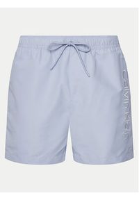 Calvin Klein Swimwear Szorty kąpielowe KM0KM01166 Niebieski Regular Fit. Kolor: niebieski. Materiał: syntetyk