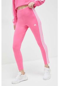 Adidas - adidas legginsy damskie kolor różowy wzorzyste. Stan: podwyższony. Kolor: różowy. Materiał: materiał, dzianina #1