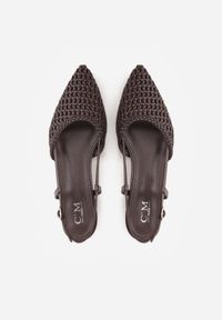 Born2be - Brązowe Sandały Ozdobione Plecionką Melorah. Okazja: na co dzień. Zapięcie: sprzączka. Kolor: brązowy. Materiał: jeans. Wzór: aplikacja. Styl: casual, elegancki #8