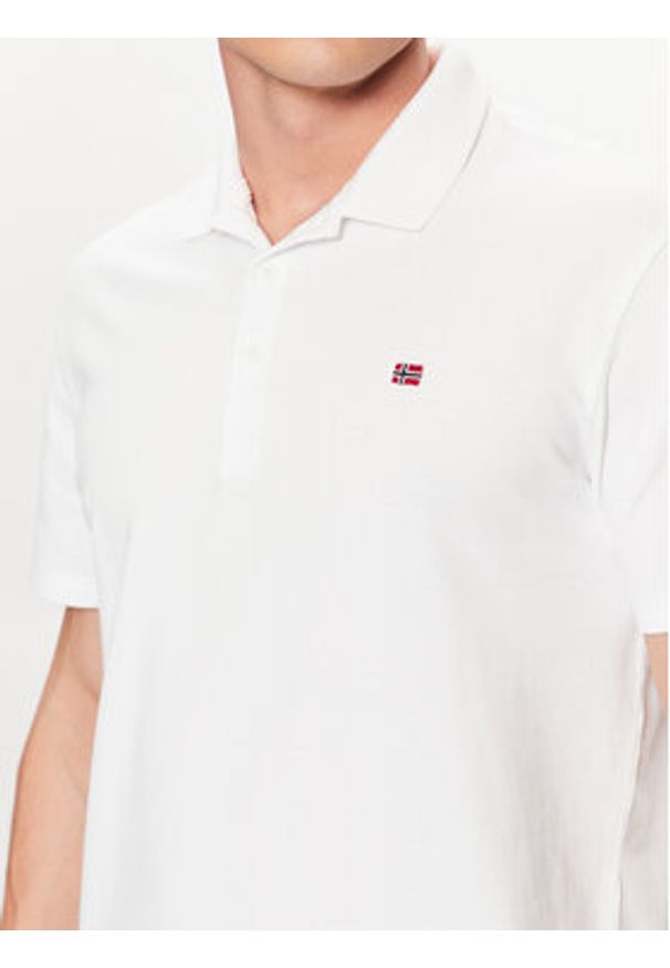 Napapijri Polo Ealis NP0A4H8B Biały Regular Fit. Typ kołnierza: polo. Kolor: biały. Materiał: bawełna