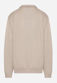 Born2be - Beżowy Ocieplany Kardigan z Wełną Zapinany na Suwak Acendrie. Okazja: na spotkanie biznesowe, na co dzień. Kolekcja: plus size. Kolor: beżowy. Materiał: wełna. Styl: klasyczny, biznesowy, casual