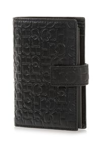 Ochnik - Skórzany portfel męski z tłoczeniem. Kolor: czarny. Materiał: skóra #6