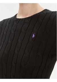 Polo Ralph Lauren Sweter 211891640011 Czarny Regular Fit. Typ kołnierza: polo. Kolor: czarny. Materiał: bawełna #4