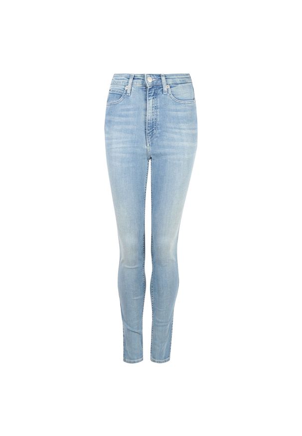 Calvin Klein Jeansy "H.Waist". Stan: podwyższony. Materiał: jeans. Wzór: aplikacja