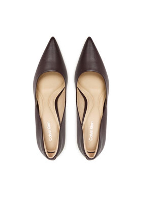 Calvin Klein Szpilki Ess Stiletto 90 HW0HW02608 Bordowy. Kolor: czerwony. Materiał: skóra. Obcas: na szpilce