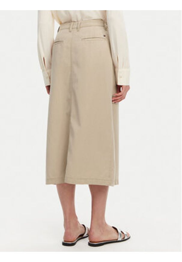 TOMMY HILFIGER - Tommy Hilfiger Spódnica midi WW0WW44726 Beżowy Regular Fit. Kolor: beżowy. Materiał: lyocell