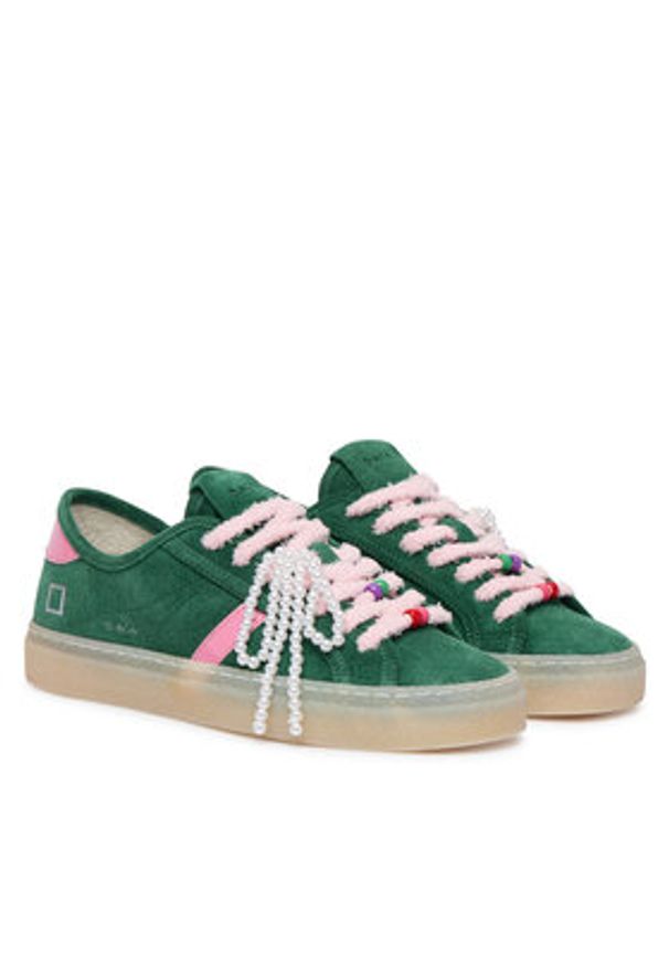 D.A.T.E. Sneakersy Tender W441-TE-BW Zielony. Kolor: zielony. Materiał: skóra, zamsz