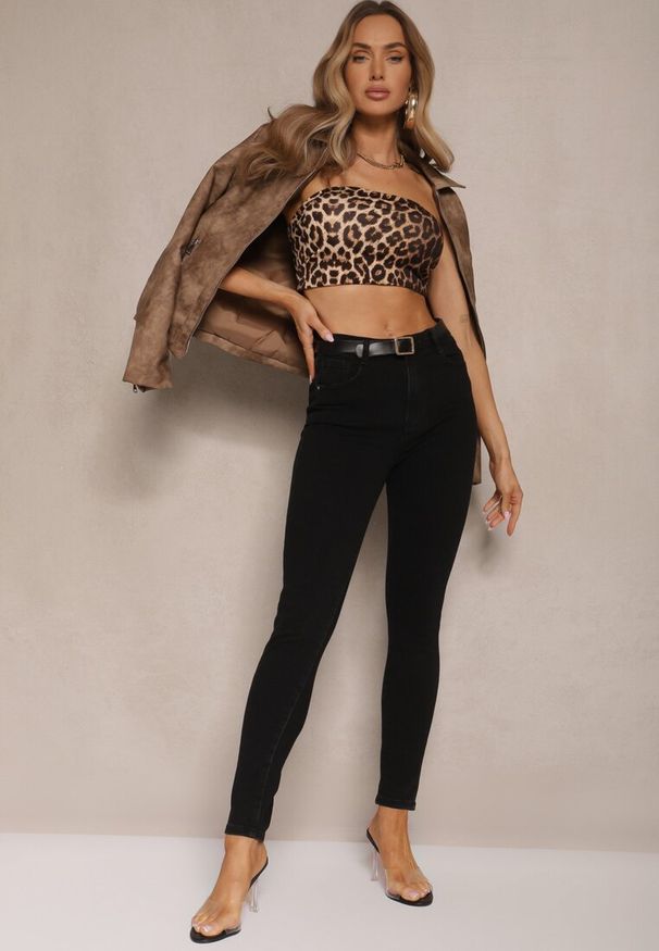 Renee - Czarne Jeansy Skinny High Waist Palwena. Stan: podwyższony. Kolor: czarny. Wzór: gładki. Styl: klasyczny, elegancki