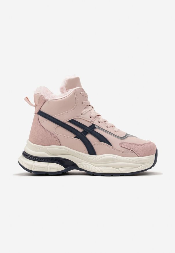 Born2be - Różowe Sneakersy za Kostkę na Platformie Eloriane. Wysokość cholewki: za kostkę. Kolor: różowy. Sezon: zima. Obcas: na platformie
