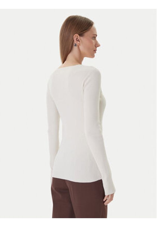 Kontatto Sweter 3M0818C Écru Slim Fit. Kolor: kremowy. Materiał: syntetyk