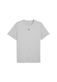 Puma - Męska melanżowa koszulka TAD ESSENTIALS z logo Cat PUMA. Kolor: szary, wielokolorowy, czarny. Materiał: tkanina. Wzór: melanż. Sport: fitness #1