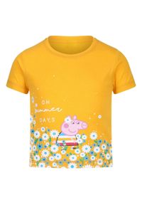 Regatta - TShirt Dziecięcy Świnka Peppa Kwiaty. Kolor: żółty. Wzór: kwiaty #1