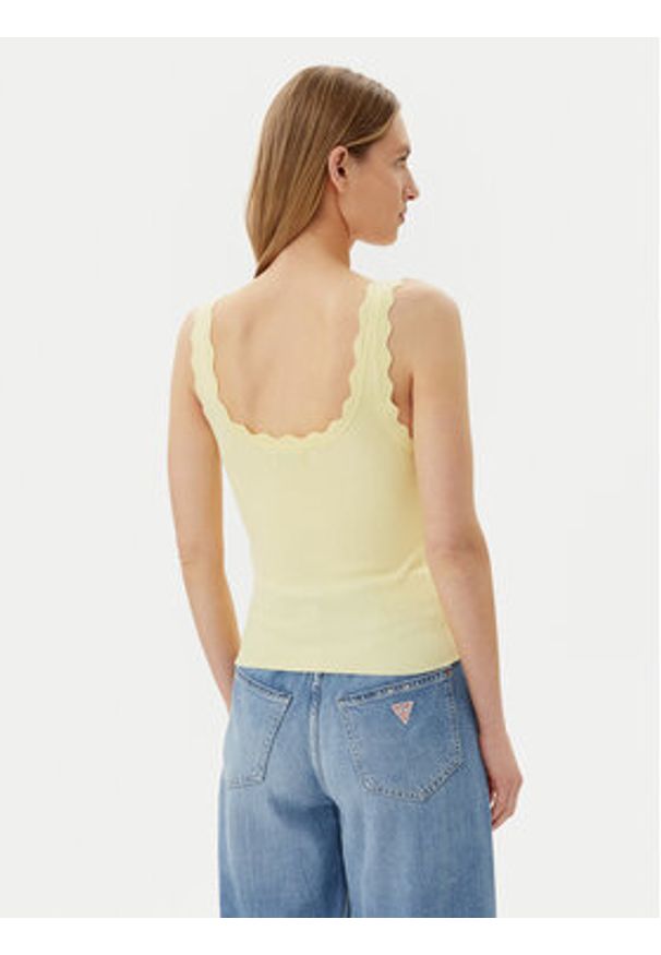 JDY Top Nanna 15290585 Żółty Slim Fit. Kolor: żółty. Materiał: wiskoza