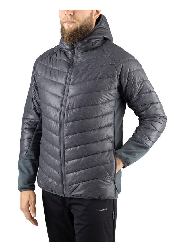 Kurtka pikowana turystyczna męska Viking Bart Warm Pro, PrimaLoft. Kolor: szary. Materiał: puch. Technologia: Primaloft. Sport: turystyka piesza