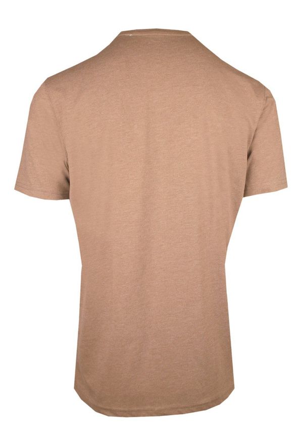 T-Shirt (Koszulka) Męska - Pako Jeans - Melanżowa Kawa z Mlekiem, Motocykl. Okazja: na co dzień. Kolor: beżowy, brązowy, wielokolorowy. Materiał: bawełna, wiskoza. Wzór: nadruk. Styl: casual