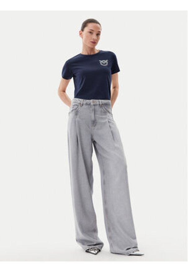 Pinko - PINKO T-Shirt Nambrone 103320 A2G7 Granatowy Regular Fit. Kolor: niebieski. Materiał: bawełna