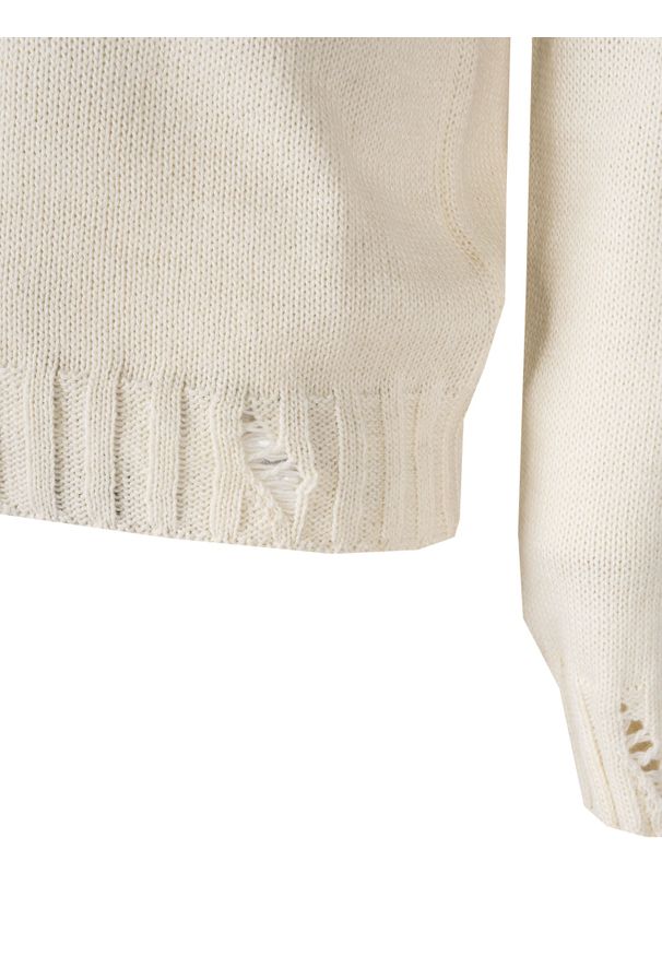 Takeshy Kurosawa Sweter | 83517 | Maglia Vulcano Bucata | Mężczyzna | Kremowy. Okazja: na co dzień. Typ kołnierza: golf. Kolor: kremowy. Materiał: poliakryl, wiskoza, wełna. Wzór: ze splotem. Styl: casual