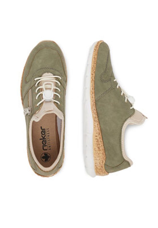 Rieker Sneakersy N42G0-52 Zielony. Kolor: zielony. Materiał: materiał