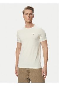 Tommy Jeans T-Shirt DM0DM04411 Kremowy Slim Fit. Kolor: kremowy. Materiał: bawełna #1
