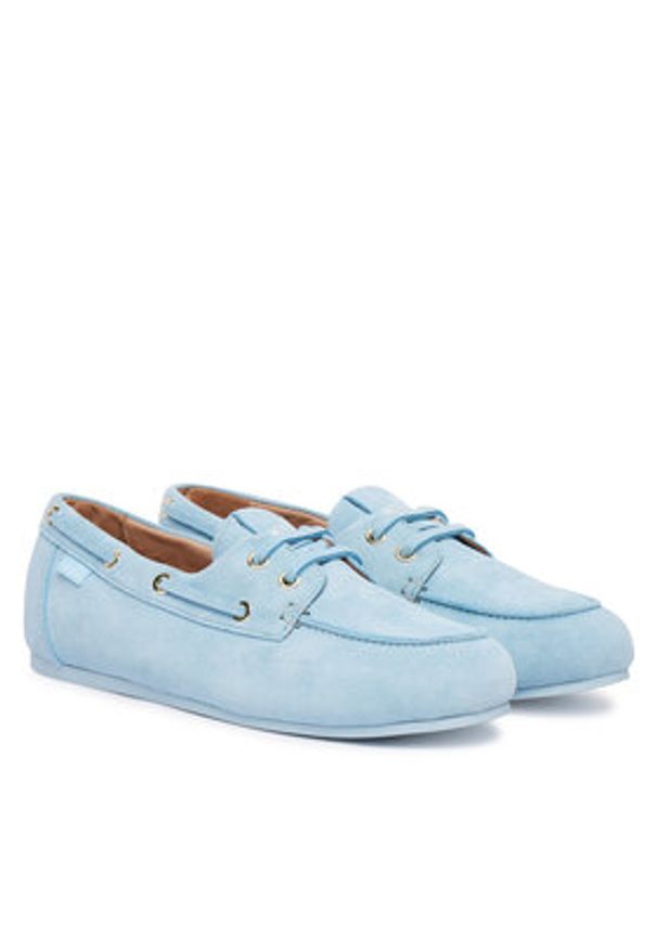 Love Moschino - LOVE MOSCHINO Mokasyny JA10101G1OIG0701 Niebieski jasny. Kolor: niebieski. Materiał: skóra, zamsz