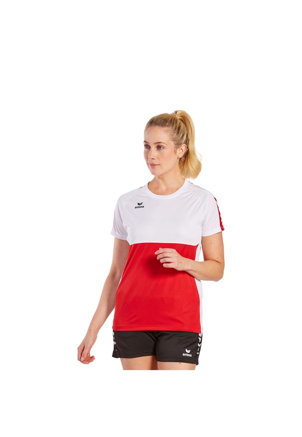 ERIMA - Damska koszulka Erima Six Wings. Kolor: czerwony, wielokolorowy, biały. Wzór: aplikacja. Sport: piłka nożna