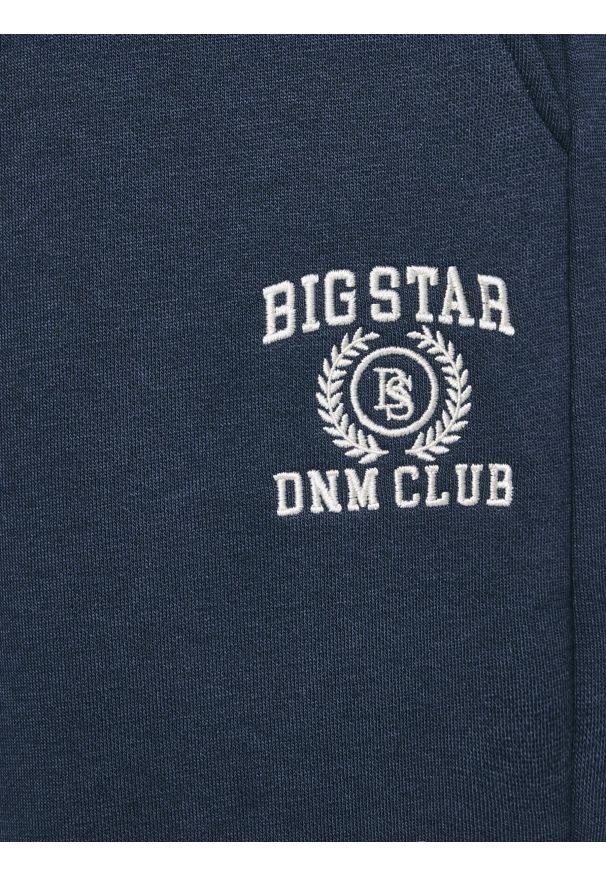 Big-Star - Spodnie damskie dresowe wide granatowe Madelinap 403. Kolor: niebieski. Materiał: dresówka. Długość: długie. Wzór: haft