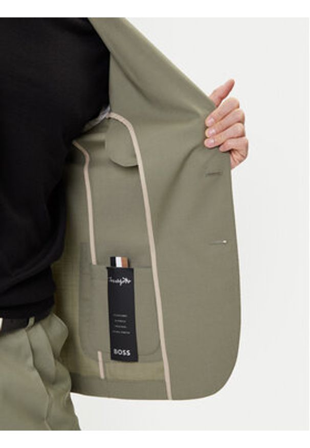 BOSS Marynarka C-Hanry 50545800 Zielony Slim Fit. Kolor: zielony. Materiał: wełna