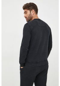 Aeronautica Militare bluza bawełniana męska kolor czarny gładka. Kolor: czarny. Materiał: bawełna. Wzór: gładki #5