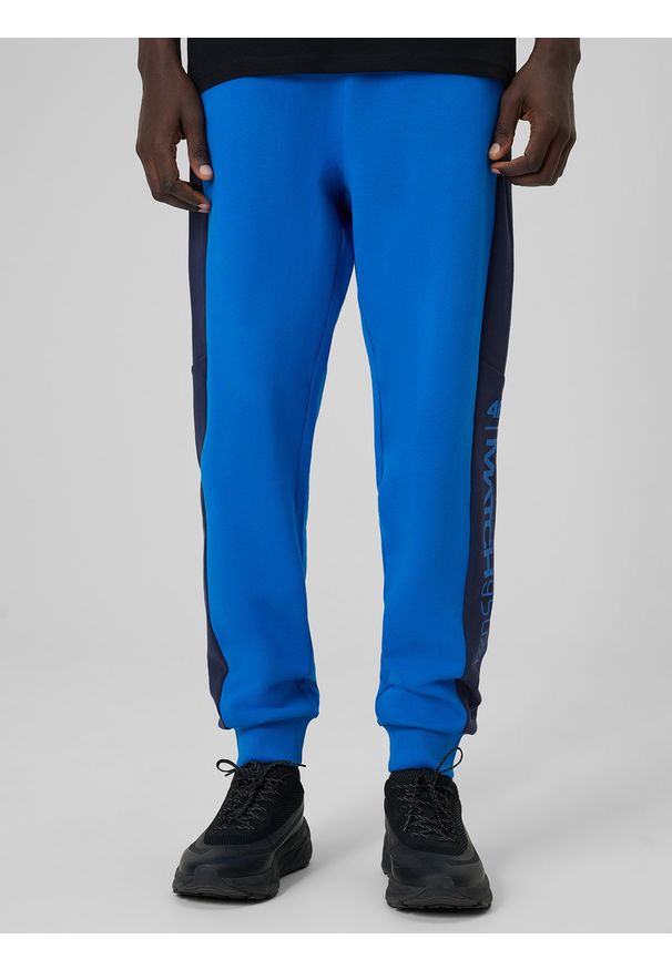 4f - 4F Spodnie dresowe joggery męskie - niebieskie M. Kolor: niebieski. Materiał: dresówka. Sport: fitness