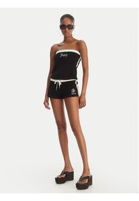 Juicy Couture Top Applique Terry JCWSC126314 Czarny Slim Fit. Kolor: czarny. Materiał: bawełna #6