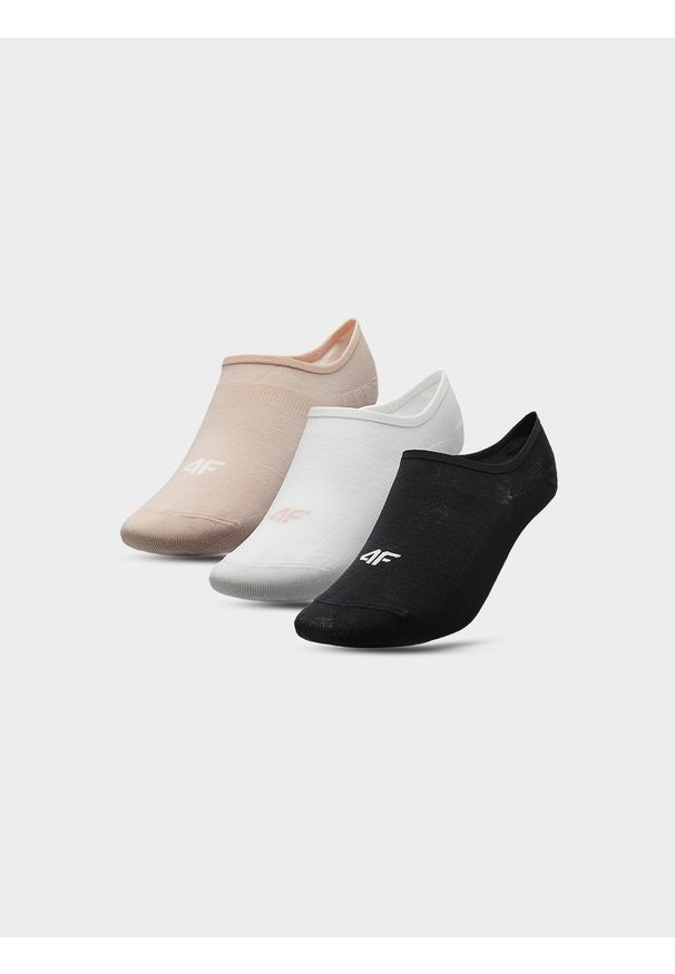 4f - Skarpetki casual przed kostkę (3-pack) damskie. Kolor: wielokolorowy. Materiał: bawełna, materiał