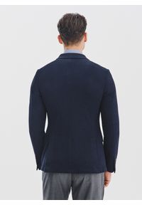 Pako Lorente - PAKO LORENTE – Granatowa dzianinowa marynarka męska. Kolor: niebieski. Materiał: dzianina #10