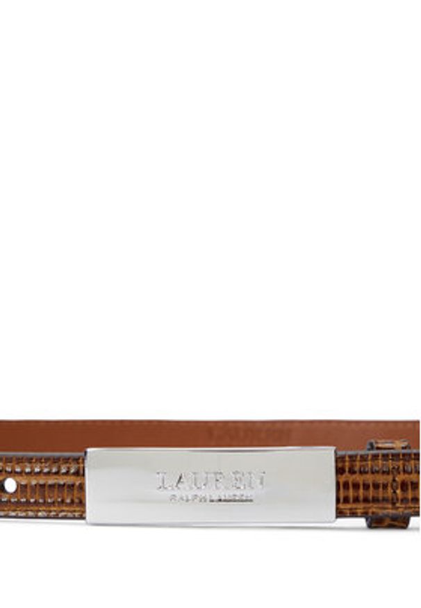 Lauren Ralph Lauren - LAUREN RALPH LAUREN Pasek Damski 412942223002 Brązowy. Kolor: brązowy. Materiał: skóra
