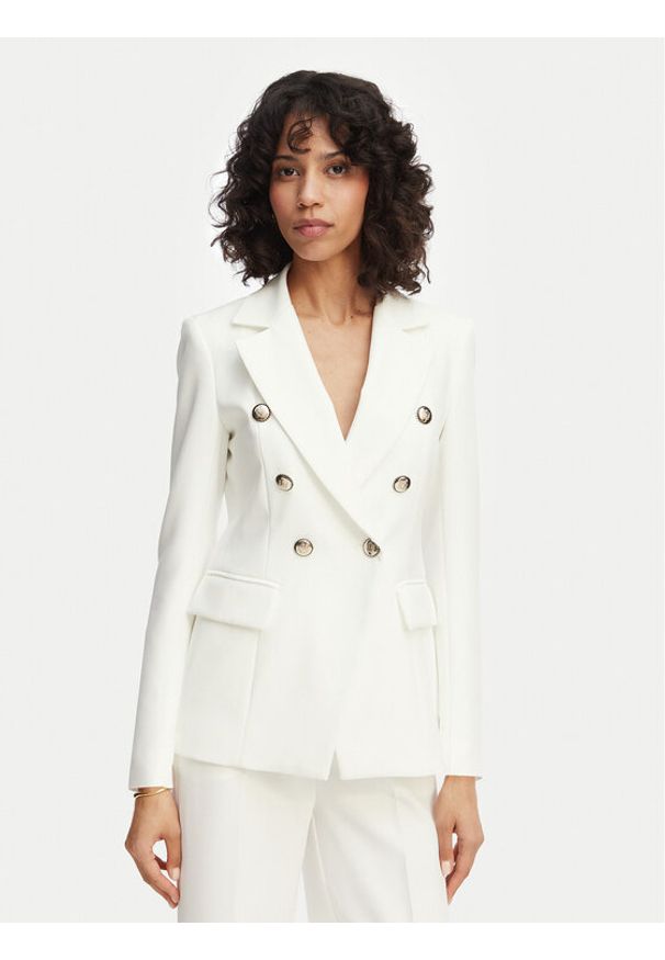 Maryley Marynarka 26EB139/43VA Kremowy Regular Fit. Kolor: kremowy. Materiał: syntetyk