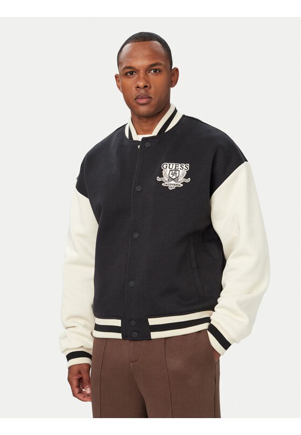 Guess Kurtka bomber Z6YL07 K5007 Czarny Regular Fit. Kolor: czarny. Materiał: syntetyk