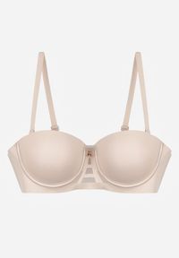 Born2be - Beżowy Gładki Biustonosz Balkonetka Dalilin. Kolor: beżowy. Wzór: gładki #4