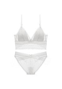 Intica - Koronkowy komplet bielizny z regulowanymi ramiączkami Nadya. Kolor: biały. Materiał: koronka. Wzór: koronka #1