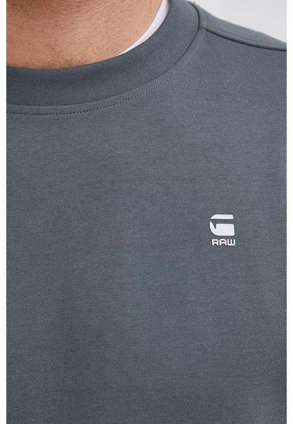 G-Star RAW - G-Star Raw Bluza męska kolor zielony gładka. Okazja: na co dzień. Kolor: zielony. Materiał: włókno, materiał, dzianina. Wzór: gładki. Styl: casual